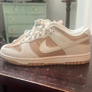 Nike Dunks Beige and White Low-Top Sneakers
